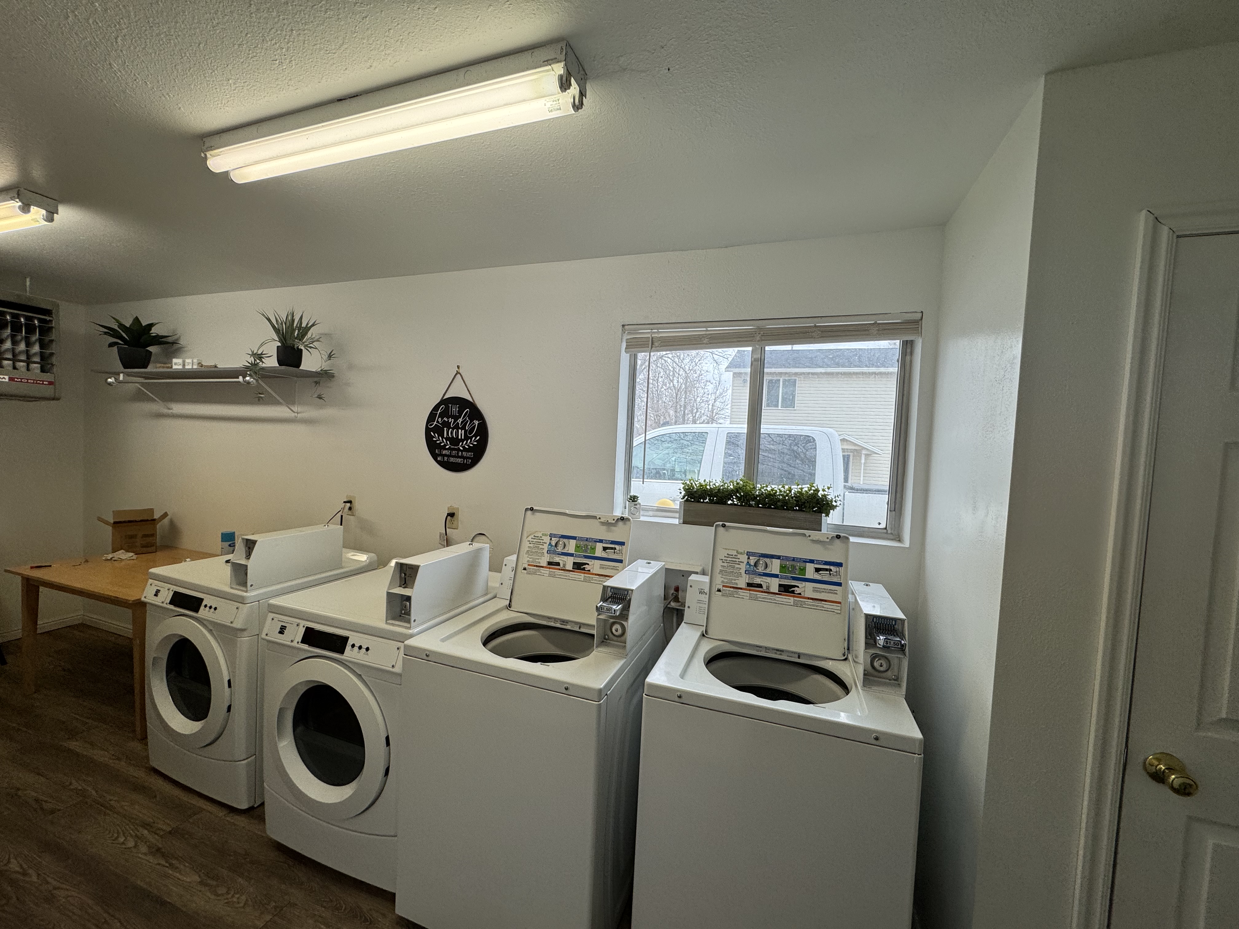 Inside Ephraim Laundry Station — washers and dryers